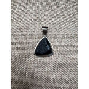 Sterling Silver Black Druzy Pendant DR China .925